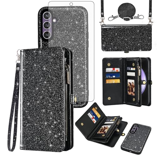 Étui portefeuille Samsung S23 FE anti-chute avec coque magnétique amovible