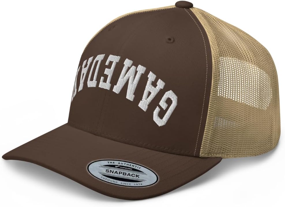 NG Game Day Embroidered Upside Down Curved Bill Trucker Hat Mid Crown Adjustable Cap
