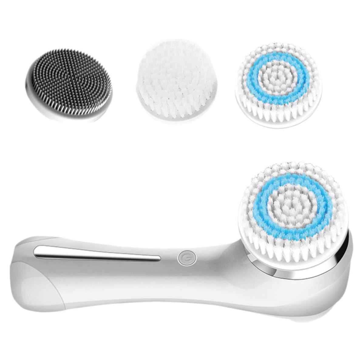 Elektrische aus Silikon Gesichtsreinigungsbürste für Zuhause | Weiß, für Frauen und Mädchen, Reiseformat, mit Massage und Ionenfunktion