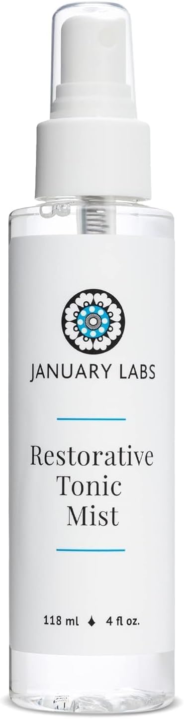 January Labs - Restorative Tonic Mist, Hydro Boost Facial Toner for All Skin Types, Refreshing & Lightweight Antioxidant Face Mist Hydrating Spray, 4 Ounce Bottle