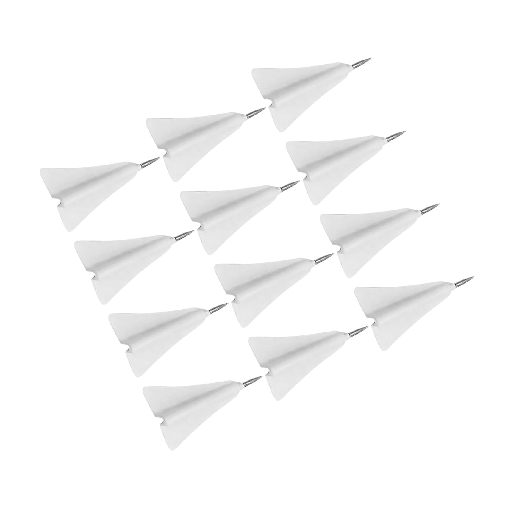 Puntine da Disegno a Forma di Aeroplano 12 Pezzi, Piccole Puntine Multifunzione in Sughero Leggere per Casa e Ufficio, Accessorio per Mappe e Bacheche, Facili da Trasportare