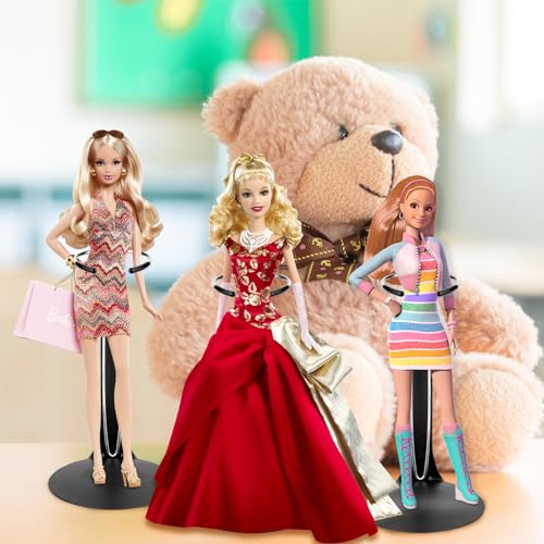 Image of 10 Pcs Doll Stand Adjustable Doll Display Stand, Action Figure Stand Holder 1 /6 Scale Dolls Support Stand for 8 inch to 12 inch Dolls Accessories (Black)