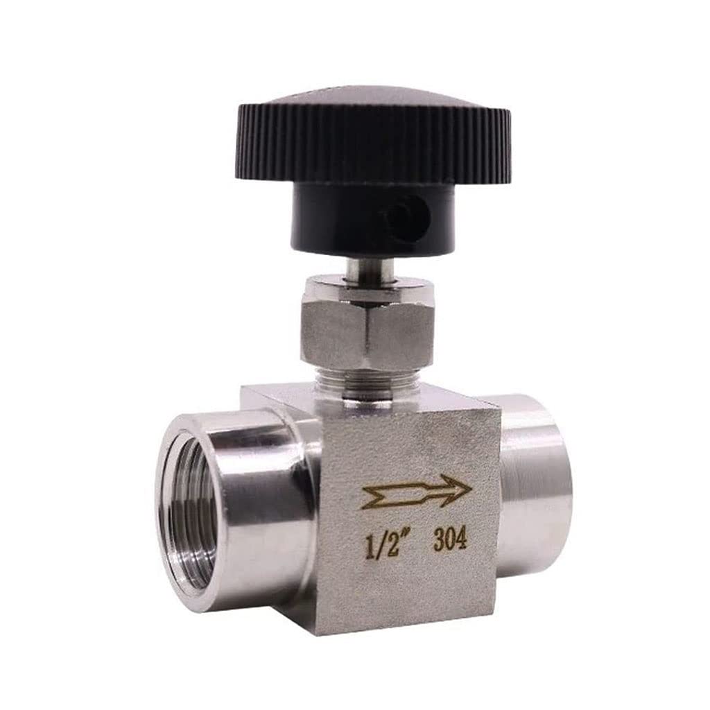 1/8'' 1/4'' 3/8'' 1/2'' Female To Female Thread Stainless Steel Needle Valve Flow Control Shut Off Needle Valve Pipe Fittings, 1pcs(1/2