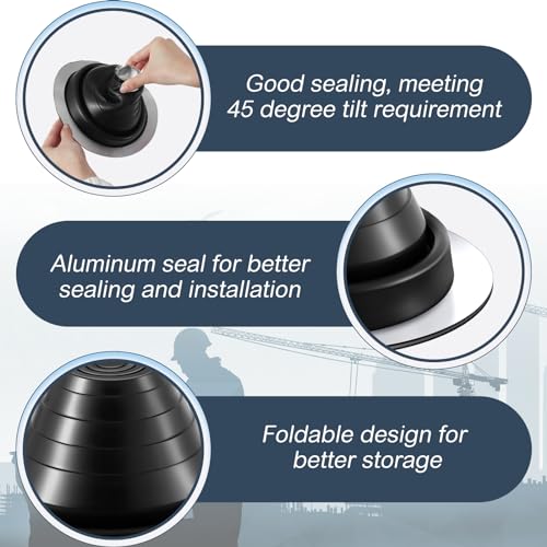 Yaocom 4 Pcs #3 Metal Roof Pipe Flashing Vent Boot for Od 1/4 to 5 Epdm Flexible Roofing Jack, 7-3/4 Inch in Base Diameter(4 Pcs, Pipe Od 1/4" to 5", 7-3/4 Inch in Base Diameter) by Yaocom - Image 4