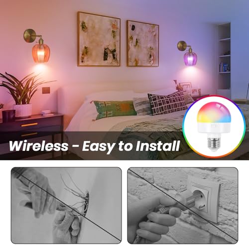 Image of Battery Operated Wall Sconce, Vintage Wall Sconce with RGB Color Changing Dimmable, Battery Wall Light with Remote,Wireless Wall Sconces, for Bedroom,Living Room, Hallway (Striped Amber)