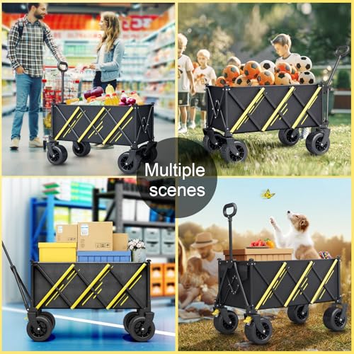 Wagon cart Foldable,Portable cart,Pets carts,with Large All-Terrain Beach Wheels and Drink Holder for Sports, Shopping, Camping by GOGCAMP - Image 2