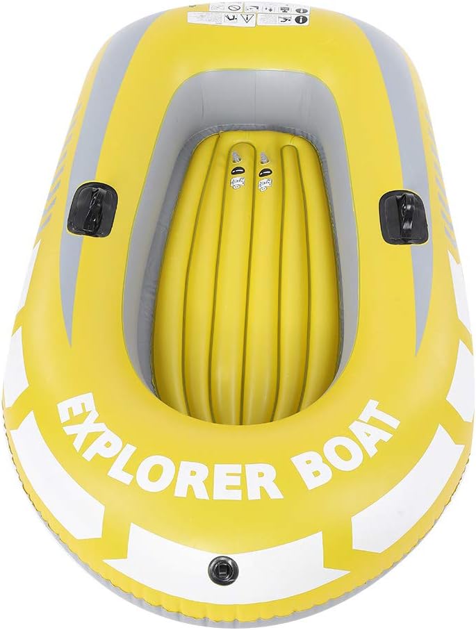 Inflatable Boat, PVC Folding Inflatable Kayak Canoe 2 Person Rowing Air Boat for Fishing Drifting Diving