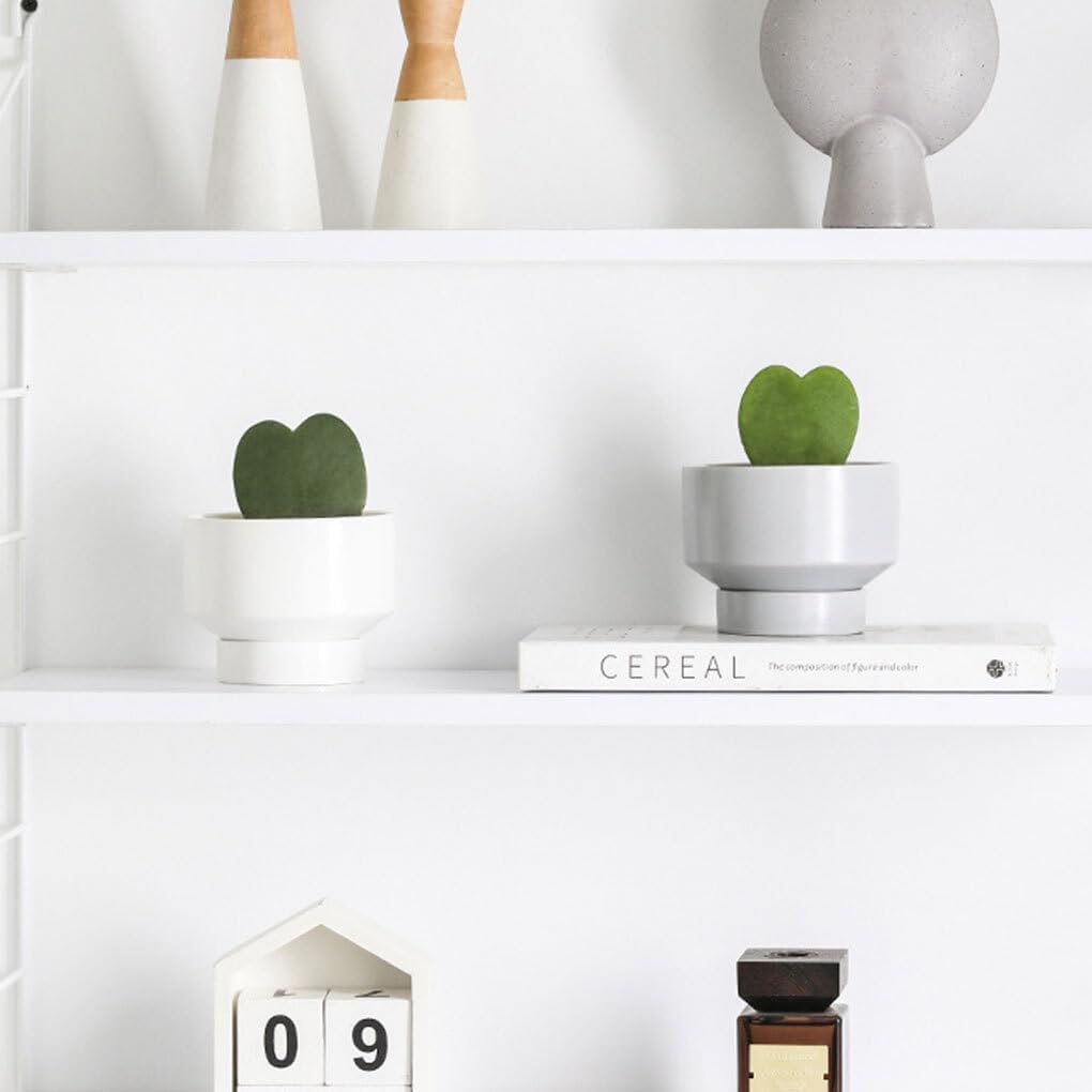 Ceramic Planter Pot,Flower Pots Lightweight Ceramic Planters for Indoor and Outdoor Durable Ceramics Ceramic Plant Pots Pot for Succulents, White, Small (Color : Gray, Size : Small)