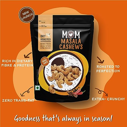 Image of MOM - Meal of the Moment, Roasted Masala Cashew, 46g / 48g (Pack of 6) - Rich source of fiber | High in Protein | Smart Snack | Dry Fruit
