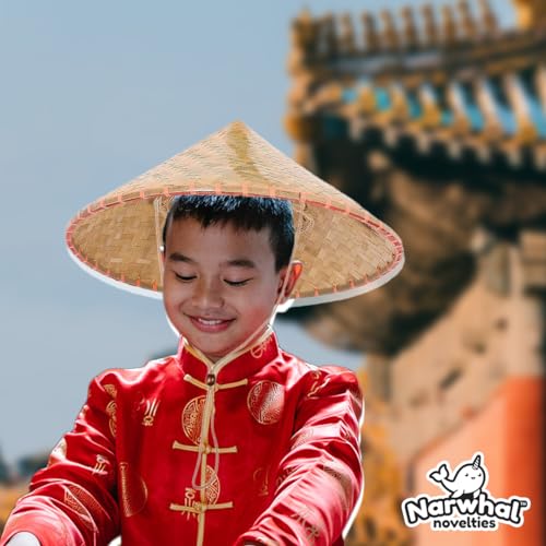 Narwhal Novelties Oriental Bamboo Hats: Festival Bamboo, Chinese Straw, and Japanese Straw Hats for Men and Women - Ideal for Asian-themed Events, Cosplay, and Mortal Kombat Costumes - Thumbnail 7