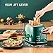 Roter Mond 2 Slice Toaster Retro Stainless Steel with Bagel, Cancel, and Defrost Functions, 6 Bread Shade Settings, Extra Wide Slots and Removable Crumb Tray, Green