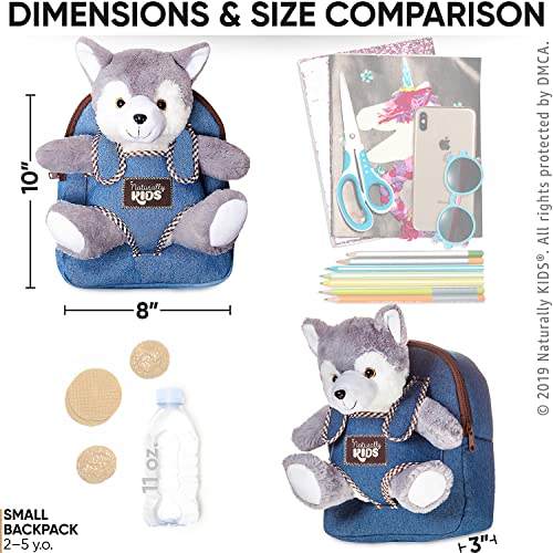 Naturally Kids Toddler Kids Husky Toy Wolf Stuffed Animal Plush Toys For 3 4 5 6 7 Year Old Girls Boys - Gifts For 3 4 5 6 7 Year Old Boy Girl - Husky Wolf Toy #TOP6