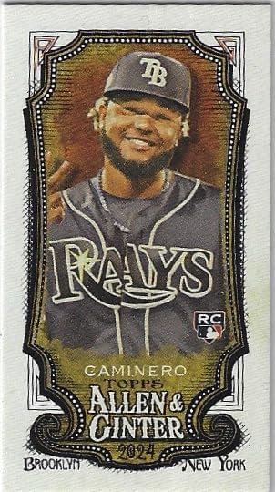 Junior Caminero Exclusive Rip Card Rookie Card Short Print Mini Tobacco Size Special Insert Collectible Trading Card - 2024 Topps Allenn & Ginter Baseball Card #383 (Rays)