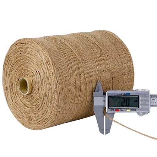 Image of SMART&CASUAL 2mm Natural Jute Twine String Thin for Craft Plant Garden Gift Wrapping Christmas Handmade Art Decoration Packing String Home Art Decoration (Brown) (3600 Ft (1097M))