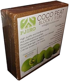 Fjiro Coco | Organic Coconut Coir Potting & Gardening Soil for All Plants | Peat Block 11lbs