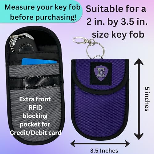 image for Electrashields 2 Pack Faraday Key Fob protector, Faraday Bags for Key 