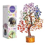 Seven Chakra Tree of Life - Crystal Tree - Artificial Bonsai Tree, Spiritual Decor, Crystals and Gem