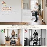 Ycozy Treppenschutzgitter Ohne Bohren 0-150cm Türschutzgitter Ausziehbar mit Stützstangen Treppenschutzrollo Einhändiges Öffnen Kinderschutzgitter Türgitter Baby Hunde Absperrgitter Treppengitter