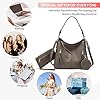 Handbags-for-Women-Large-Designer-Ladies-Hobo-bag-Bucket-Purse-Faux-Leather Realer Hobo Handbags Purses and Wallet Set for Women Shoulder Tote Bag with Adjustable Shoulder Strap Faux Leather