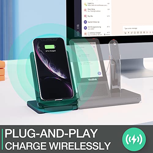 Yealink DECT Headset Zubehör WHC60 Kabelloses Ladegerät Qi Wireless Charger für WH66/67, Schwarz