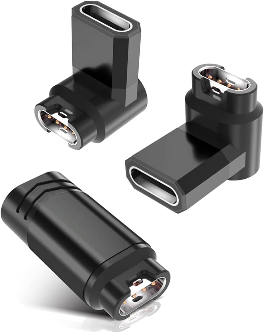 USB C to Garmin Charger 3Pack,Right Angle Type C Charging Cord Adapter Compatible with Fenix 8 7 6 5 7X 6X 5X E Pro Solar,Forerunner 570 970 965 955 55 45,Vivoactive 6 5,Venu 3S,Approach S70,Instinct
