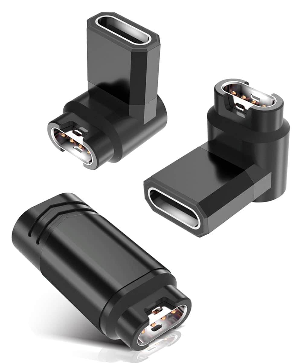 USB C to Garmin Charger 3Pack,Right Angle Type C Charging Cord Adapter Compatible with Fenix 8 7 6 5 7X 6X 5X E Pro Solar,Forerunner 570 970 965 955 55 45,Vivoactive 6 5,Venu 3S,Approach S70,Instinct