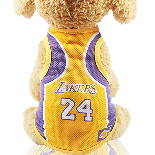 Anytec XS-6XL Small Medium Large Dog Clothes Basketball Uniform Mesh Breathable T-Shirt Dogs Costume Basketball Fans for Pet Dogs Cats (D, 6XL)