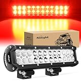 Nilight LED Light Bar 12 Inch 72W Spot Flood Combo Red Beam Off Road Lights Fishing Hunting Emergency Deck Boat Work Lighting for Trucks UTV Pick-up Van Boat Tractor
