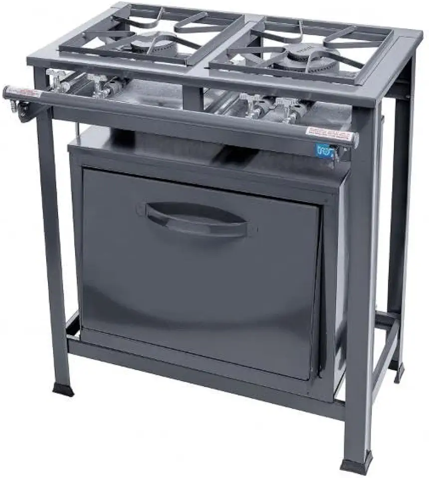 Tron Fogão Industrial Eco N.E 2 Bocas 1Qs 1Qd C/F Grafite Aço Galvanizado Elétrico