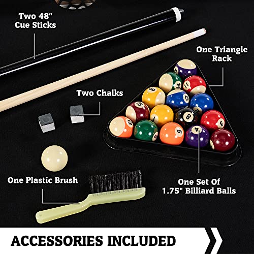 Hall of Games 5.5\' Apex Drop Pocket Pool Table with Pool Ball and Cue Stick Set