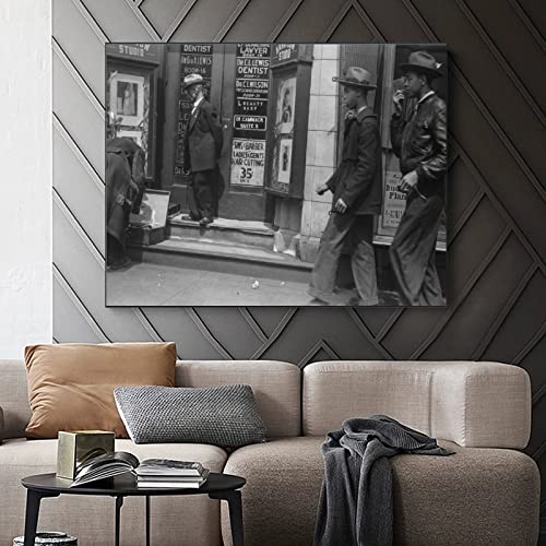 Tomart German Colonial Black And White Photography Wall Art Canvas Print Room Poster Canvas Painting Wall Art Poster For Bedroom Living Room Decor 24X32Inch(60X80Cm) Frame-Style #TOP2