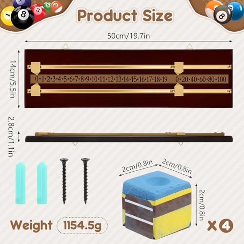 Pin Pool Scoreboard Billiards scoreboard, billiards scorer, plus 4 jocks – BigaMart