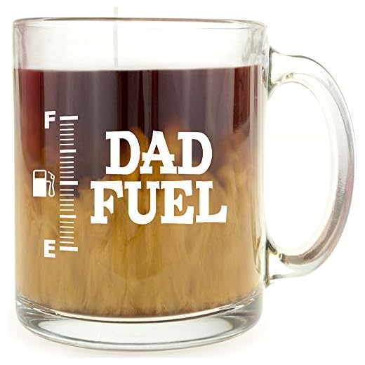 Dad Fuel - Glass Coffee Mug - Makes a Great Gift for Dad Under $15!