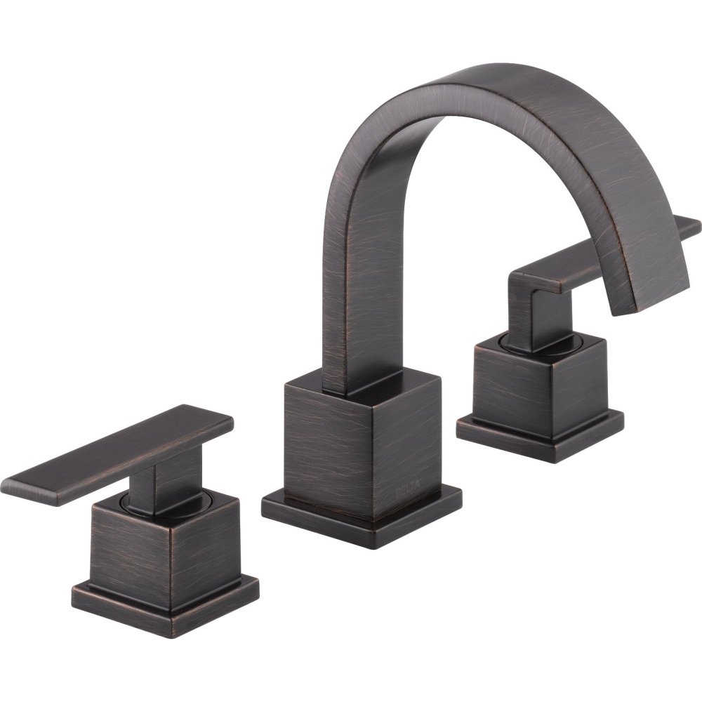 Delta Faucet Vero Widespread Bathroom Faucet 3 Hole, Bronze Bathroom Faucet, Bathroom Sink Faucet, Metal Drain Assembly, Venetian Bronze 3553LF-RB