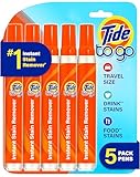 Tide Stain Remover for Clothes, Tide To Go Pen, Instant Stain & Spot Remover for Clothes, Travel & Pocket Size, 5 Count (Pack of 1)