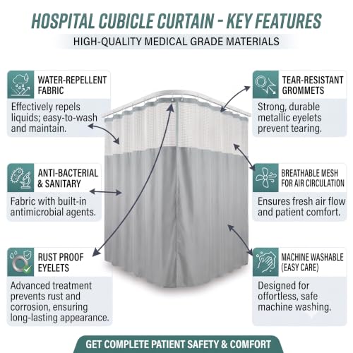 Image of RJO Hospital Curtains Grey Zigzag W-6 x L-7 FT