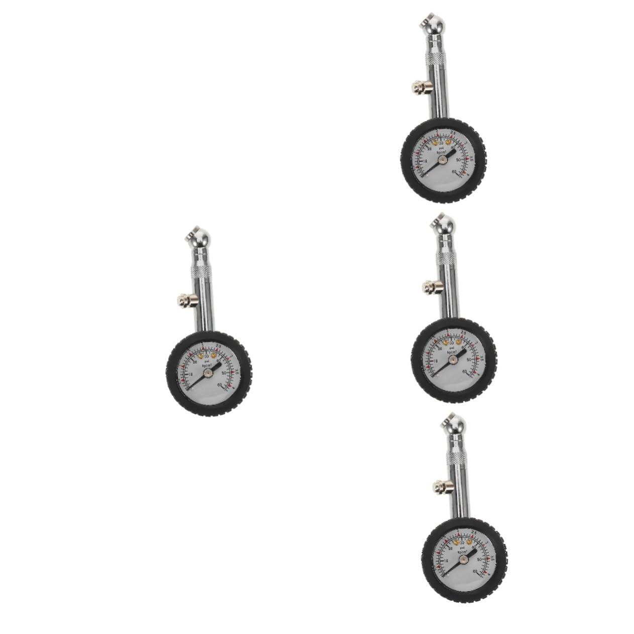 NUOBESTY 4 Teiliges Reifendruckmessgerät Auto Reifendruckmessgerät Vergaser Druckprüfgerät Automatisches Pro Einspritzdruckprüfer Kit Monitorstecker Deflatoren Reifensensor