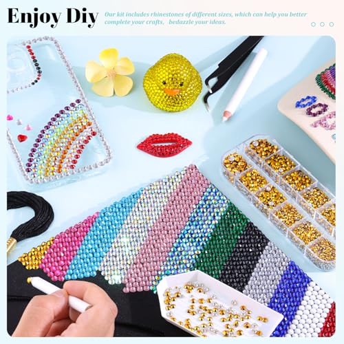 Image of 6100Pcs Resin Rhinestones for Crafting with 2Pcs 10ml B7000 Jewelry Glue, 1 Box Flatback Crystals Diamond (Gold) for Bedazzling Crafts DIY Nail Art Non Hotfix Gems for Clothing Shoes Tumblers
