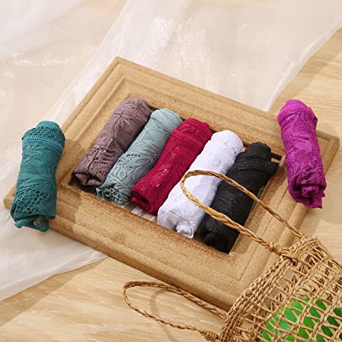 Cute Byte High Waisted Thong For Women Underwear Thongs Lace Hollowed V-Shape Waistband Strenchy Sexy Underwear For Women 10 Pack #TOP4