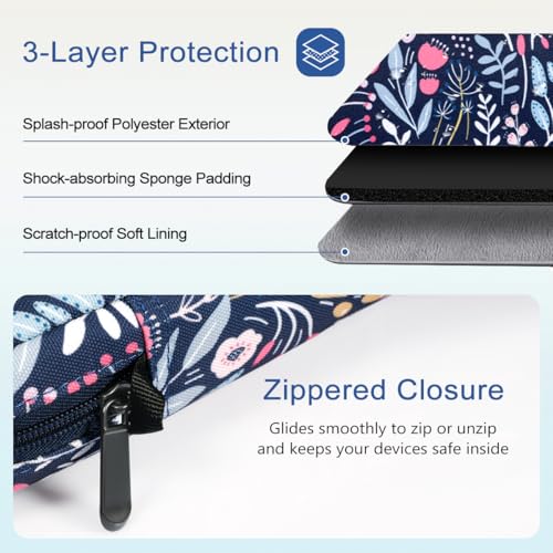 Image of TiMOVO 13 Inch Tablet Sleeve with Shoulder Strap, Color Flower