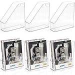 6 Pack Clear Magazine Holder, File Magazine Rack with Handle, Vertical Folder Document Storage, Magazine File Organizer for Desk, Office, Home, School