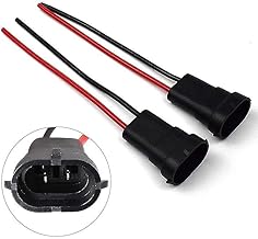 Cloudsale H8/H11 Male Socket Connector For Headlights Fog Lights Retrofit Extension Wiring Harness (pack of 2)