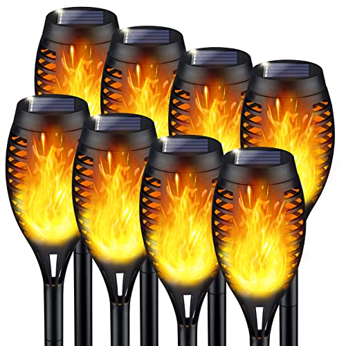 8Pack Outside Solar Lights, Led Flame Torches For Outdoor Decor, Outdoor Solar Lights For Yard, Luces Solares Para Jardin, Outdoor Decorations For Patio Porch Outside Decor Lighting Yard Garden Art #TOP16