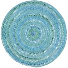 Capel Rugs Waterway Round Braided Chair Pad, 15", Blue