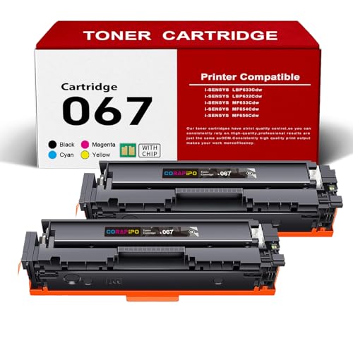 Image of 067 Black Toner Cartridge Compatible for Canon 067 067H CRG-067 Work for ImageClass MF656Cdw MF654Cdw MF653Cdw MF652Cdw LBP632Cdw LBP633Cdw LBP630C Printers| 067 Black 2 Pack