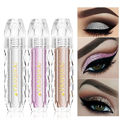 Junruo Liquid Glitter Eyeshadow, Metallic Shimmer Waterproof Long Lasting Quick-Drying Sparkling Cosmetic Glitter Liquid Eye Shadow For Women&Girls, Makeup Glitter For Eyes (Crystal Lamp) #TOP4