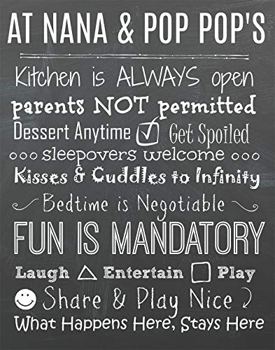 Grandparents House Rules art print Art Print - 11 x 14 Unframed wall art for Nana and Pop Pops - //coolthings.us