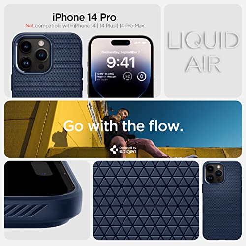 Image of Spigen Liquid Air Designed for iPhone 14 Pro Case (2022) [Military-Grade Protection] - Navy Blue