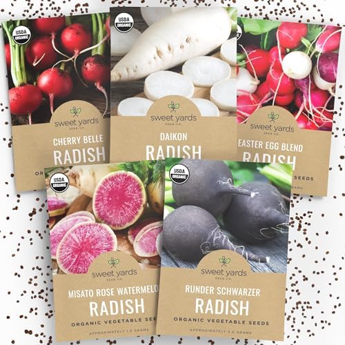 Organic Radish Seeds Variety Pack - 5 Individual Packs - 2025 Sea...