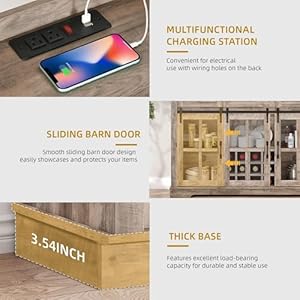 DWVO Farmhouse Coffee Bar Cabinet with Sliding Door and Drawers, 53" Kitchen Sideboard Buffet Cabinet, Home Bar Cabinet with Wine Rack for Kitchen Living Room, 3 Drawers Storage Cabinet, Wash Grey DWVO Farmhouse Coffee Bar Cabinet with Sliding Door and Drawers 53 Kitchen Sideboard Buffet Cabinet Home Bar Cabinet with Wine Rack for Kitchen Living Room 3 Drawers Storage Cabinet Wash Grey